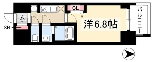 プレサンス大曽根駅前ファースト【1004号室】の間取り