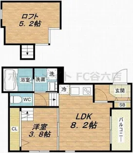 ハーモニーテラス森ノ宮【3階】の間取り