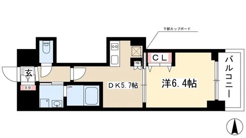 エステムプラザ名古屋駅前プライムタワー【9階】の間取り