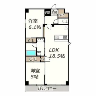 (仮称)トーシンイーストビル【601号室】の間取り