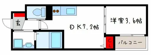 DEAR KINDAI【3階】の間取り
