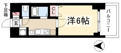 プレサンス名古屋STATIONアブソリュート【0304号室】の間取り