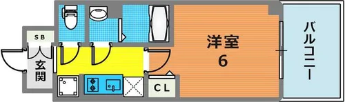 エステムコート神戸グランスタイル【902号室】の間取り