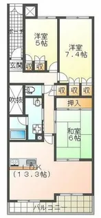 コート須磨関守町【1階】の間取り