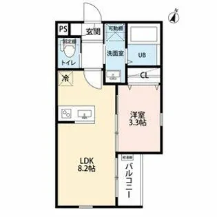 クレリア花池町【1階】の間取り