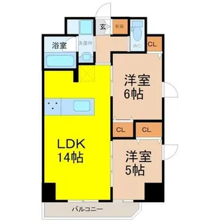 プロシード白壁【6階】の間取り