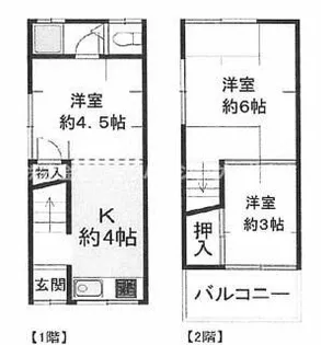 大阪府四條畷市江瀬美町【テラスハウス】の間取り