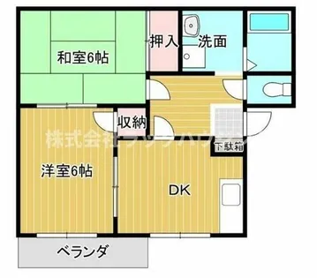 ハイツヒミコD棟【1階】の間取り