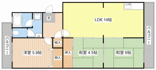 グランバリュー【104号室】の間取り