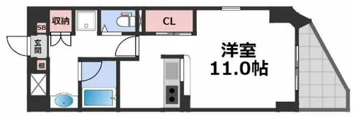 CITY SPIRE上町台【4階】の間取り