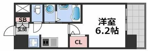 エステムコート難波7ビヨンド【12階】の間取り