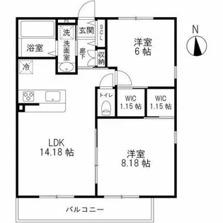 フェリスコート若江北町Ⅰ【3階】の間取り