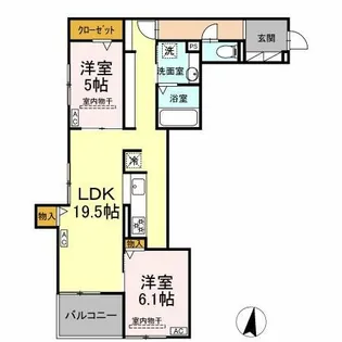 カサブランカ【1階】の間取り