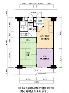 UR牛巻【3階】の間取り