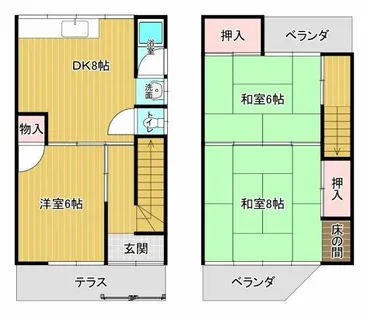大阪府堺市北区北花田町3丁【一戸建】の間取り