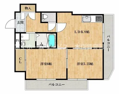 ラパンジール粉浜【8階】の間取り