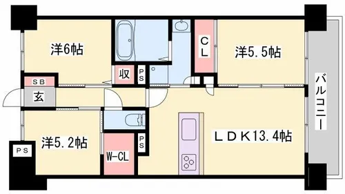 アルファステイツ城乾南新在家【1002号室】の間取り
