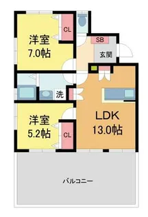 ザ・アパートメント宝塚II【3階】の間取り