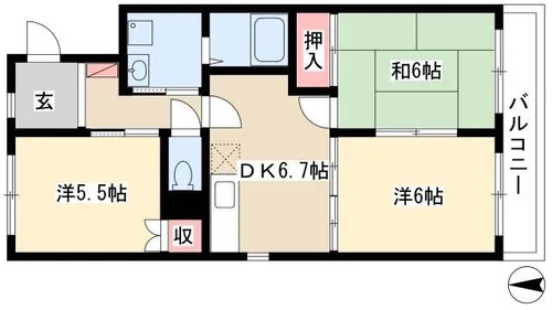 WAVE HOUSEⅡ【2階】の間取り