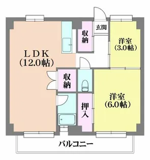 ビレッジハウス鈴蘭台1号棟【3階】の間取り