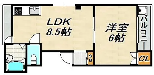ココロ戎町【4階】の間取り