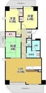 ウェルフォート幸川【9階】の間取り