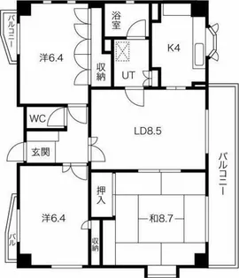 リバーパークヴィレッジ【3階】の間取り