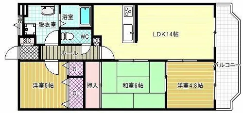 グラデュール【3階】の間取り