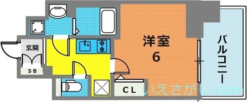 エスリード神戸三宮【6階】の間取り