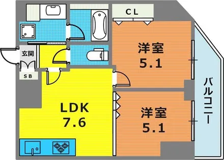 ロイヤルヒル神戸三ノ宮II【9階】の間取り