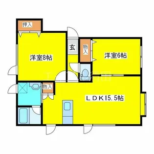 メゾンフォーレスト【202号室】の間取り