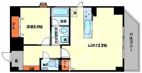 ゼクス九条【4階】の間取り
