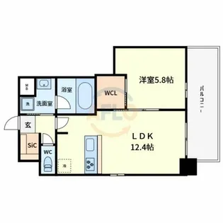 ブループラス針中野【7階】の間取り