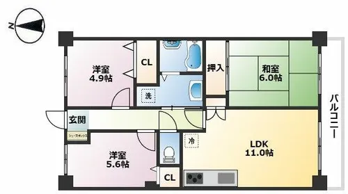 フィール神戸【104号室】の間取り