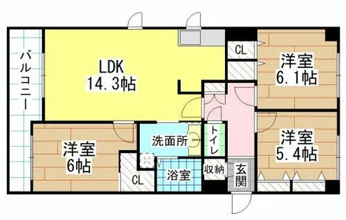 福岡県北九州市八幡西区則松1丁目【マンション】の間取り