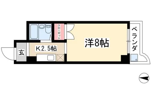 第二沖野館【4階】の間取り