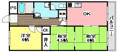 セントラルコート南茨木【405号室】の間取り