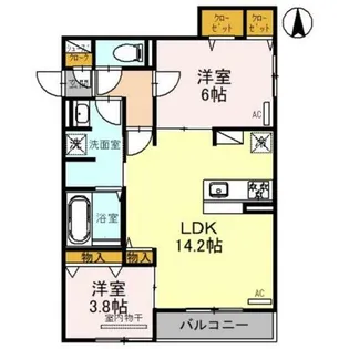 Clashist平野西East【2階】の間取り