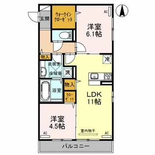 カーサ ソレアード【2階】の間取り