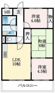 大阪府藤井寺市道明寺4丁目【マンション】の間取り