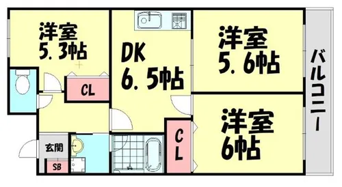 RAPURA-JYU【3階】の間取り