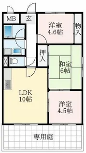 ディアコート藤井寺【3階】の間取り