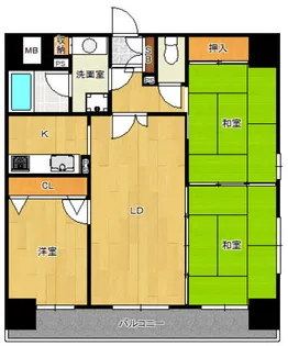 ロマネスク六ツ門【3階】の間取り