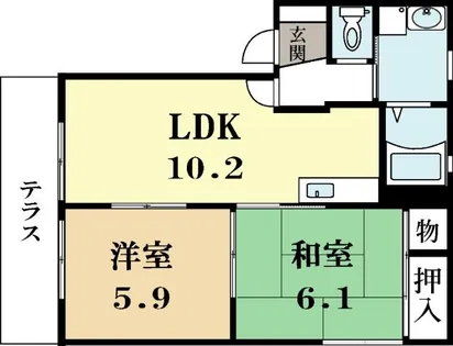 2LDKの間取り画像
