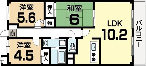 レジデンス碩【208号室】の間取り