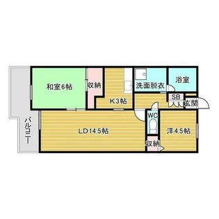 2LDKの間取り画像