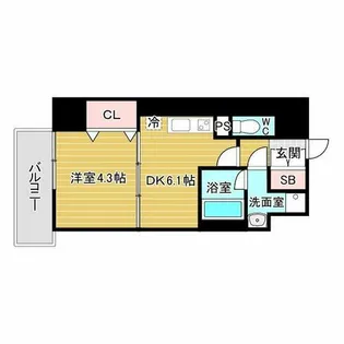 RIDGEガーデン江坂Ⅰ【1階】の間取り