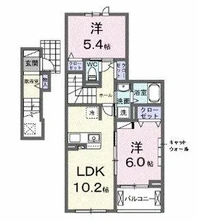 ラヴィアンローズ【202号室】の間取り