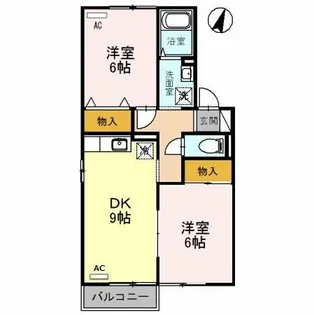 サニーグリーン北喜C【205号室】の間取り