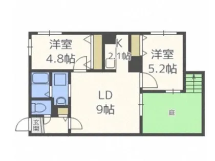 ラヴィータ平岸【1階】の間取り